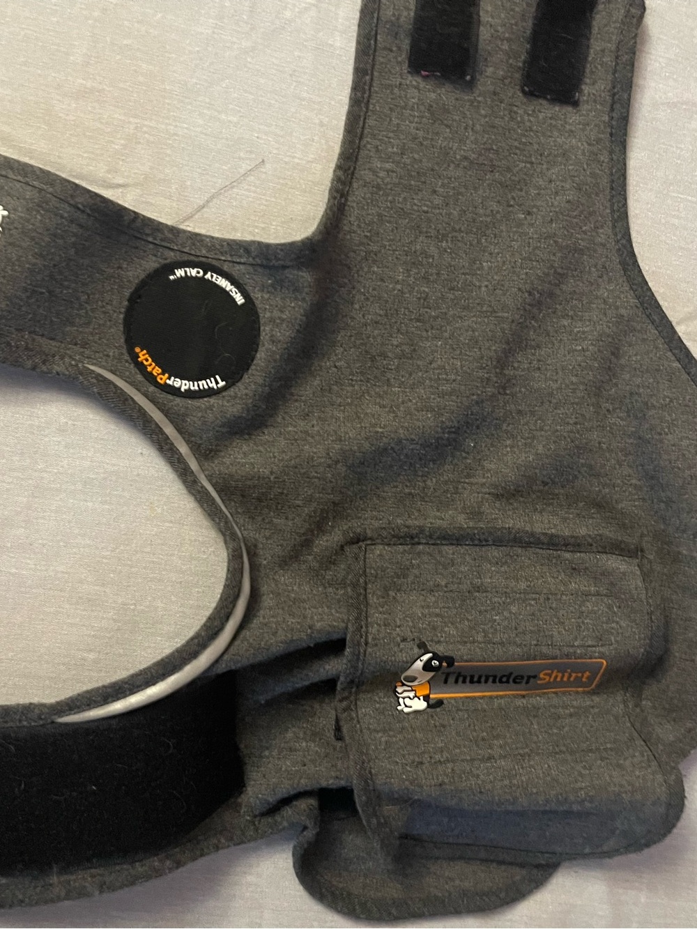 Thundershirt Calming Dog Vest — Charcoal Gray with Orange Logo